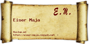 Eiser Maja névjegykártya